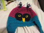 Amish Owl hand crocheted owl hat by Crazy Rebecca Adult sized