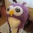 Child's Fuzzy Purple  Owl Hat