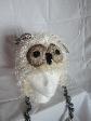 fuzzy off white owl hat won first place ribbon at Georgetown Fair Aug 2013 Hand crocheted by Crazy Rebecca
